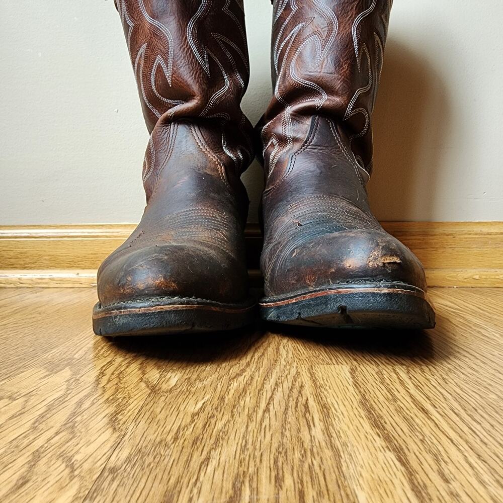 Double-H Leather Cowboy Boots Mens Size 9.5 D Pull On Work Western AG7 3282 - Picture 6 of 12